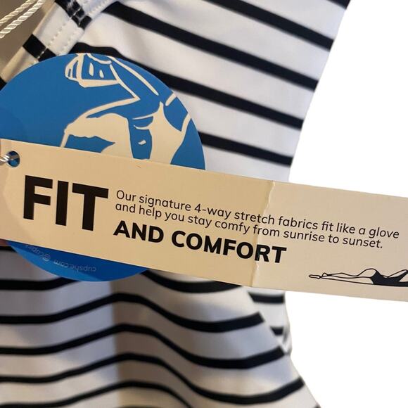 NWT CUPSHE Black & White Striped One Piece Swimsuit Size XS - Picture 10 of 12